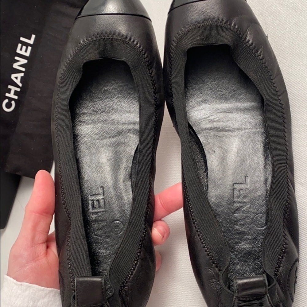 Chanel black classic elastic ballet flats 7 - Picture 13 of 15
